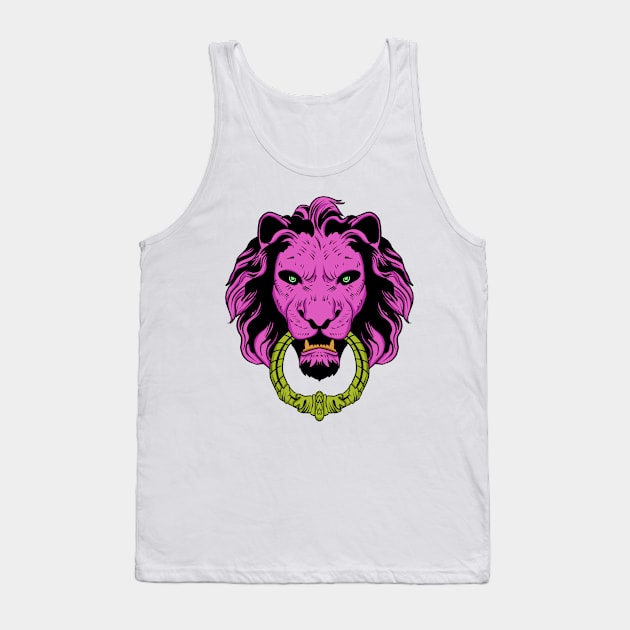 Pink lion Tank Top by Pulseender